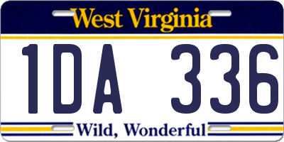 WV license plate 1DA336