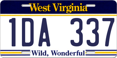 WV license plate 1DA337