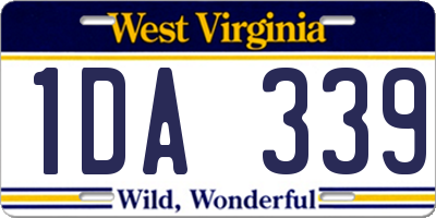 WV license plate 1DA339