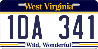 WV license plate 1DA341