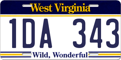 WV license plate 1DA343