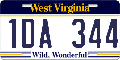 WV license plate 1DA344