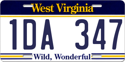 WV license plate 1DA347