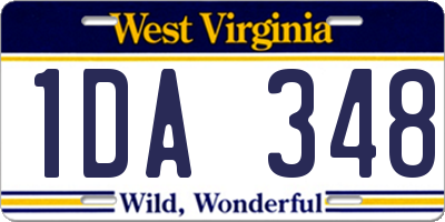 WV license plate 1DA348