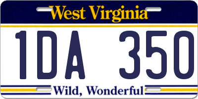 WV license plate 1DA350