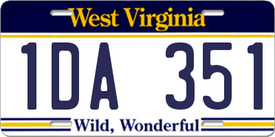 WV license plate 1DA351