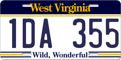 WV license plate 1DA355
