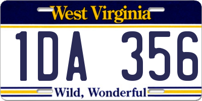 WV license plate 1DA356