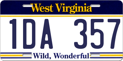 WV license plate 1DA357