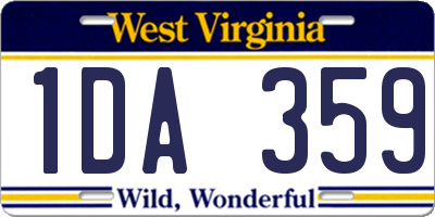 WV license plate 1DA359