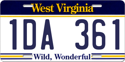 WV license plate 1DA361