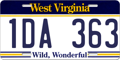 WV license plate 1DA363