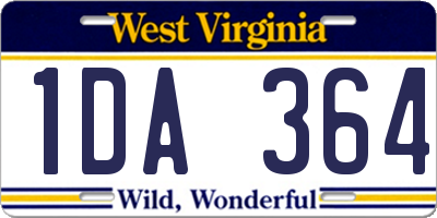 WV license plate 1DA364