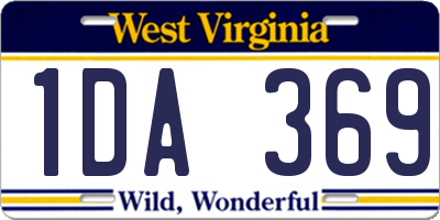 WV license plate 1DA369