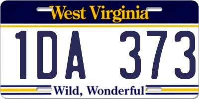 WV license plate 1DA373