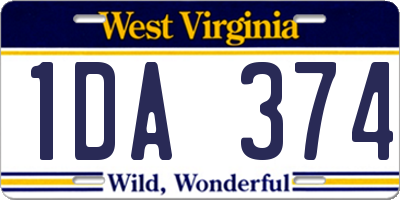WV license plate 1DA374