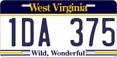 WV license plate 1DA375