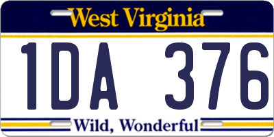 WV license plate 1DA376