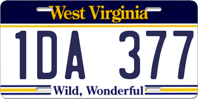 WV license plate 1DA377