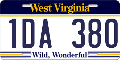 WV license plate 1DA380