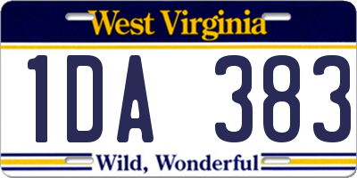 WV license plate 1DA383