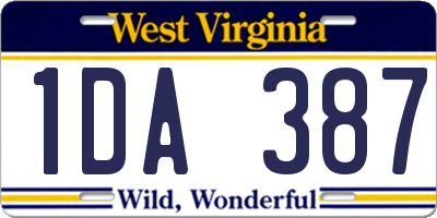 WV license plate 1DA387