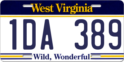 WV license plate 1DA389