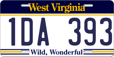 WV license plate 1DA393
