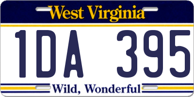 WV license plate 1DA395