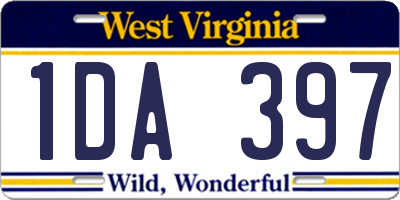WV license plate 1DA397