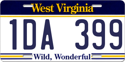 WV license plate 1DA399