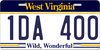 WV license plate 1DA400