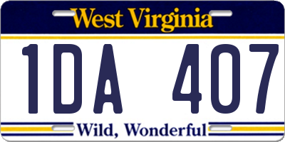 WV license plate 1DA407