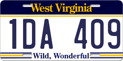 WV license plate 1DA409