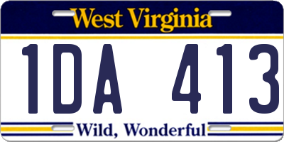 WV license plate 1DA413