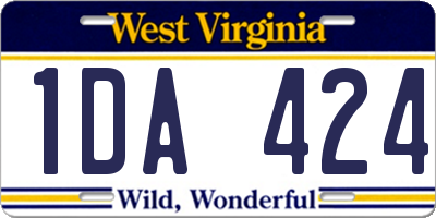 WV license plate 1DA424