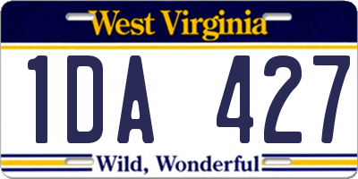 WV license plate 1DA427