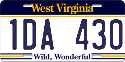 WV license plate 1DA430