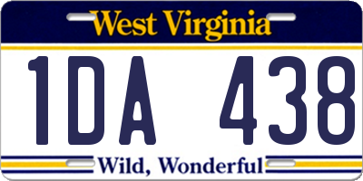 WV license plate 1DA438