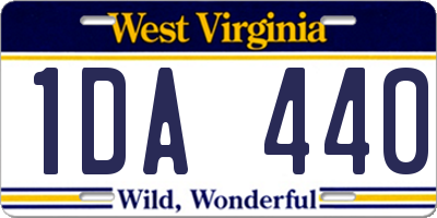 WV license plate 1DA440
