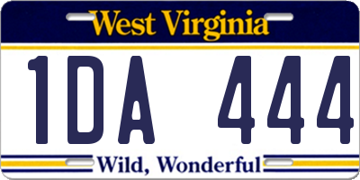 WV license plate 1DA444
