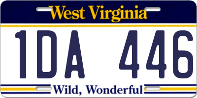 WV license plate 1DA446