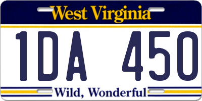 WV license plate 1DA450