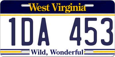 WV license plate 1DA453