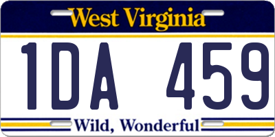 WV license plate 1DA459