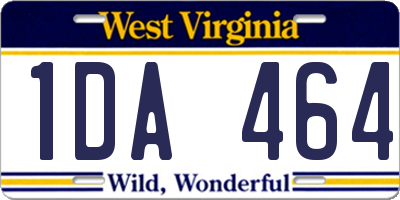 WV license plate 1DA464