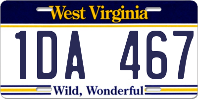 WV license plate 1DA467