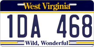 WV license plate 1DA468