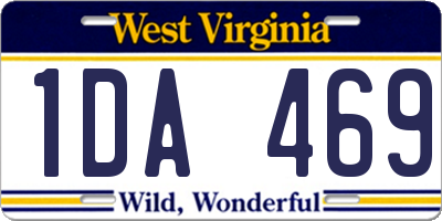 WV license plate 1DA469