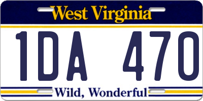 WV license plate 1DA470
